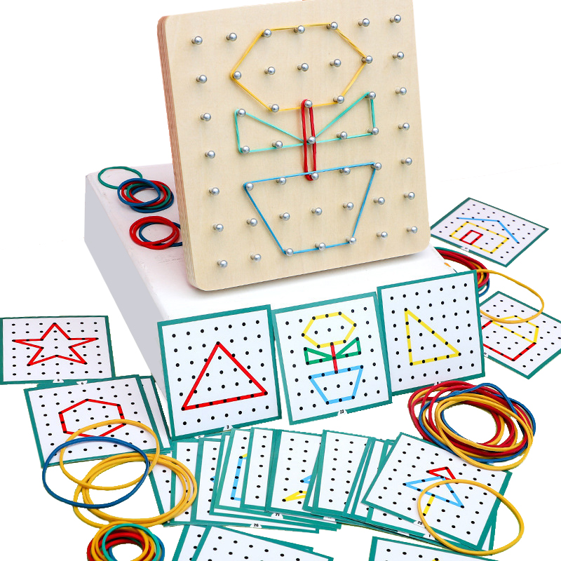 Woodworking For Kids - Children Math Wooden Toys Set Geometric