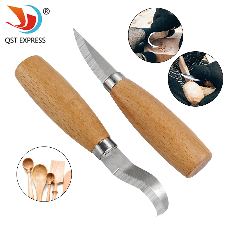 Woodworking Kits - Stainless Iron Carving Knife Beech Wood