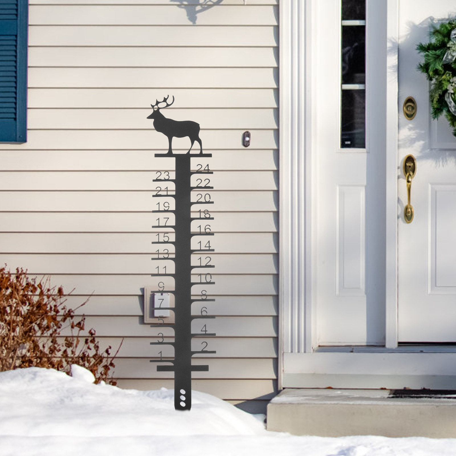 Woodworking Xmas Decorations - Metal Snow Gauge Outdoor Xmas Measurement