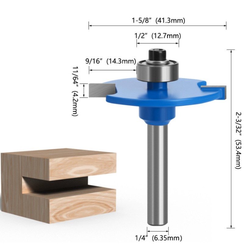 For 1pc 6.35mm Shank T-Sloting - огляд і ціна Woodworking Nc