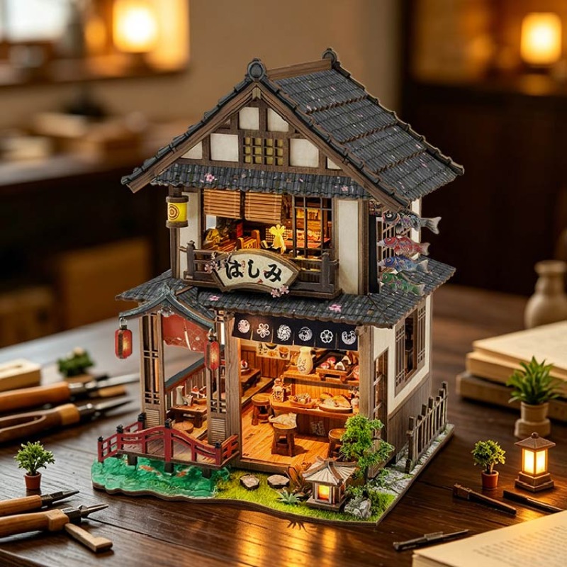 DIY Wooden Bridgeside Machiya  - огляд і ціна Woodworking Kits For Kids