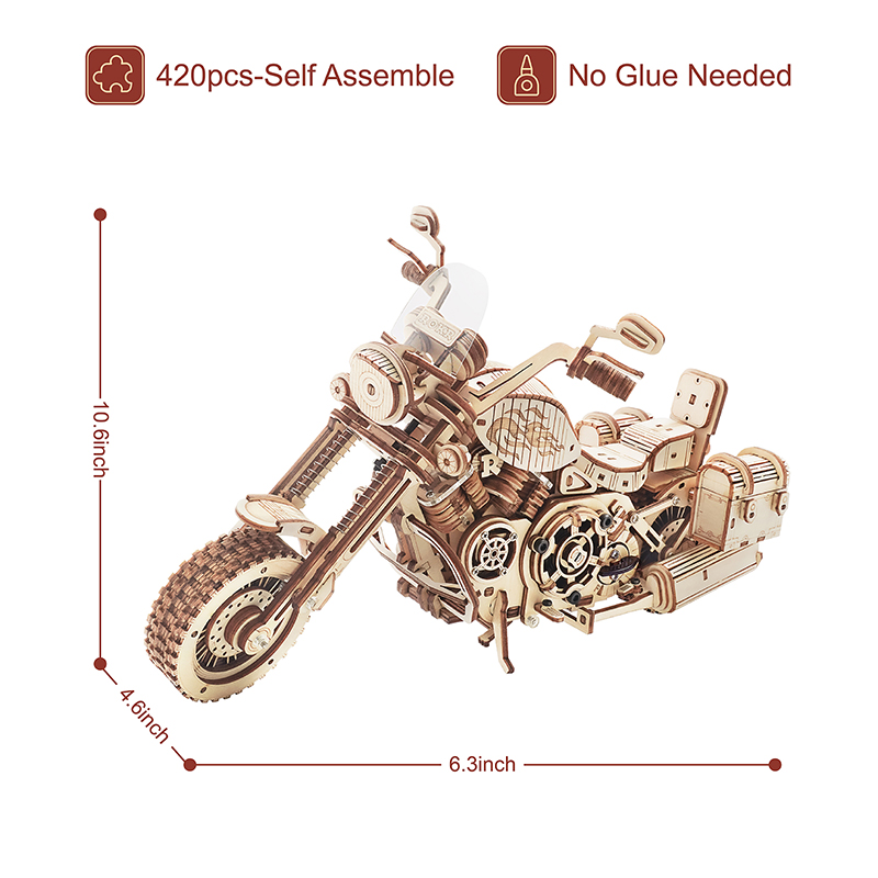 Robotime Motorcycle Puzzle 3D  - огляд і ціна Woodworking Kits For Kids
