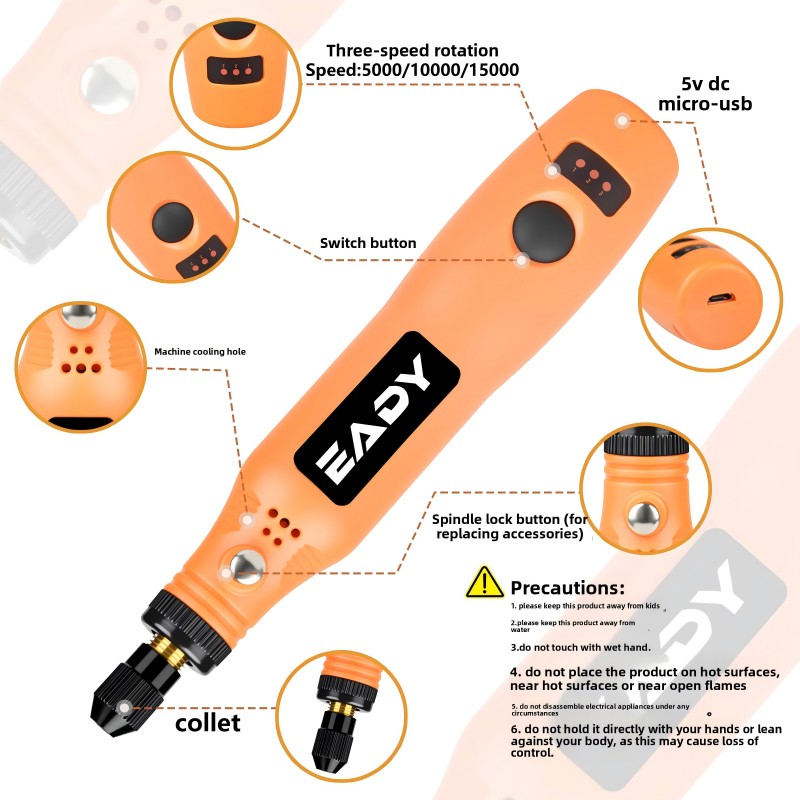USB Cordless Rotary Tool Kit – - огляд і ціна Woodworking Kits