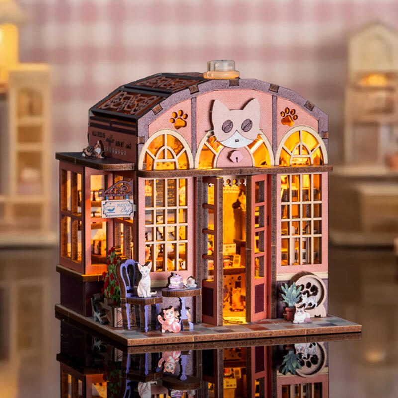 DIY Wooden Cat Cafe Cabin Mini - огляд і ціна Woodworking Kits For Kids