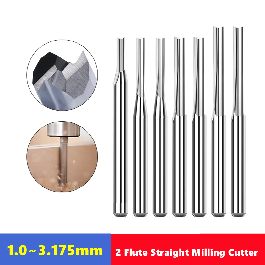 10pcs Carbide End Mill  3.175m - огляд і ціна Woodworking Nc
