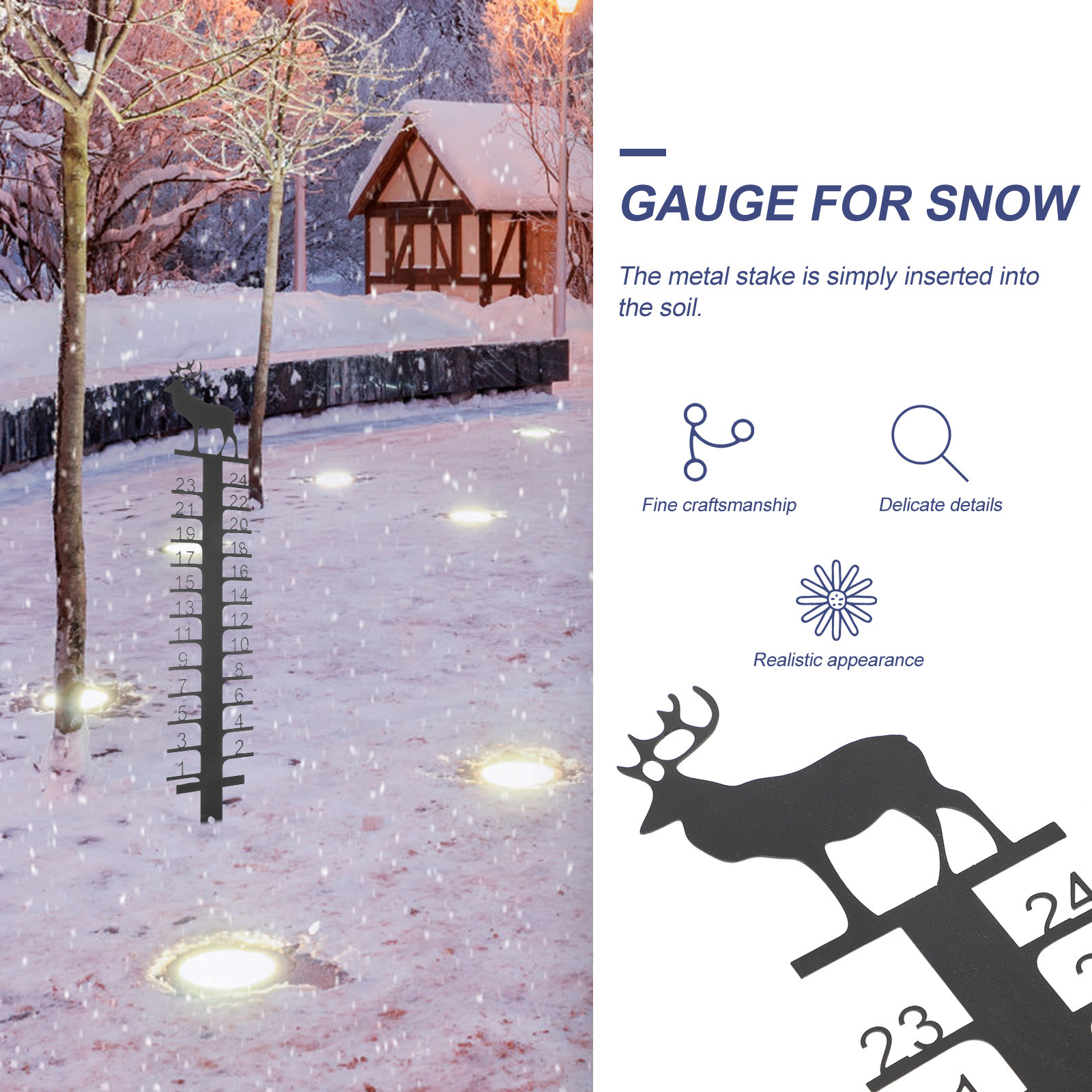 Metal Snow Gauge Outdoor Xmas  - огляд і ціна Woodworking Xmas Decorations