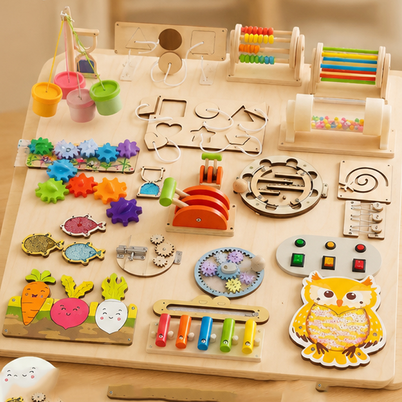Premium Montessori Busy Board  - огляд і ціна Woodworking Kits For Kids